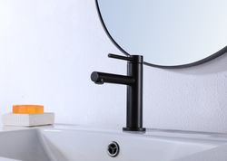 Mitigeur Lavabo Noir Mat en Laiton