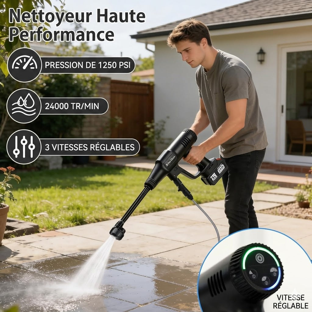 Nettoyeur Haute Pression Sans Fil ( 2 batteries )
